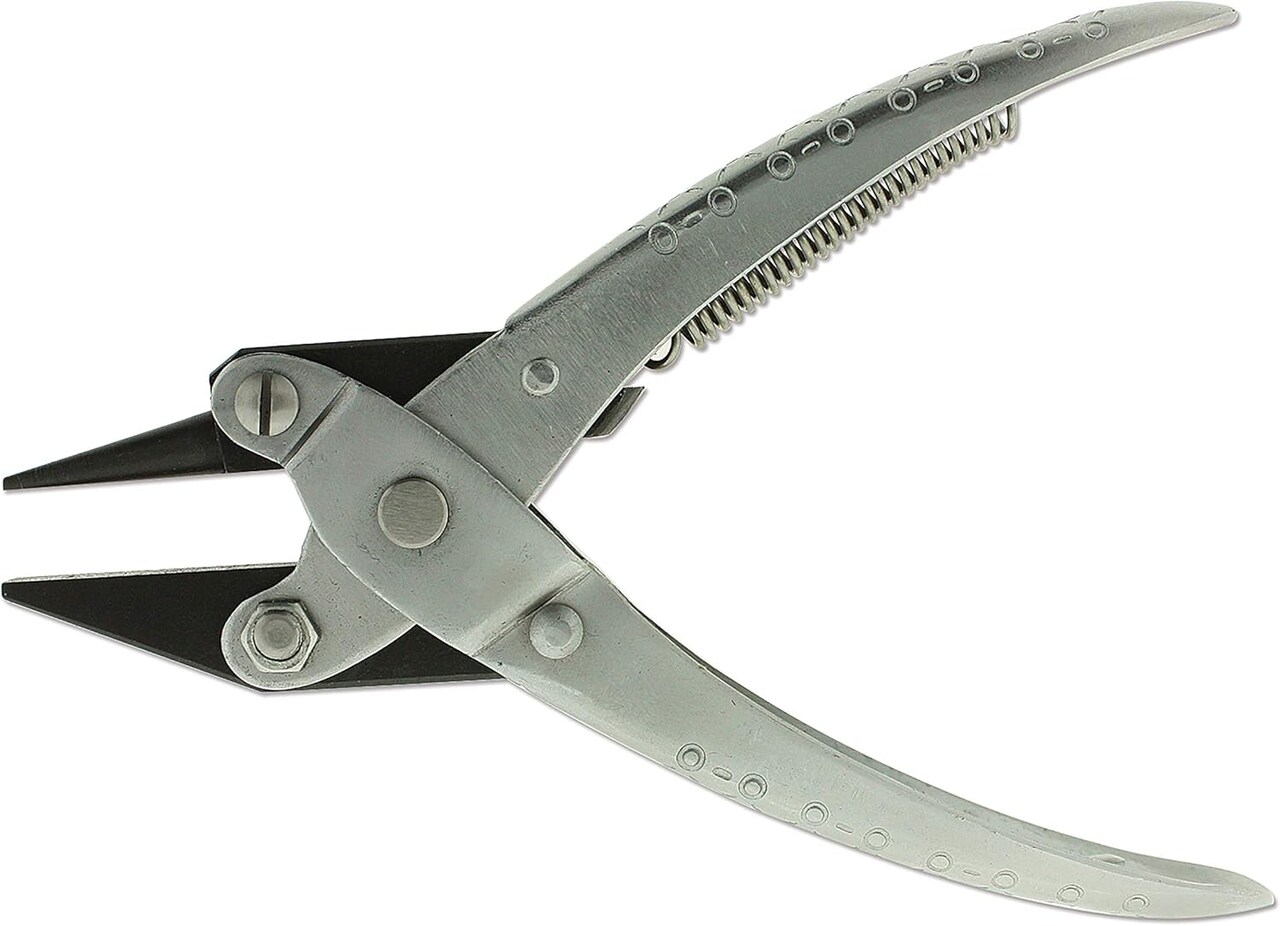 The Beadsmith Chain Nose Parallel Pliers with Spring, Flat Grip for Jewelry Making, Wirework & Repair